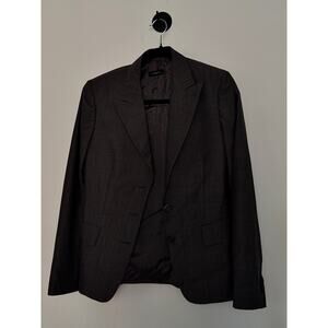 ISAIA NAPOLI Wool Blazer and Skirt Jacket Italy Dark Brown Classic Greige